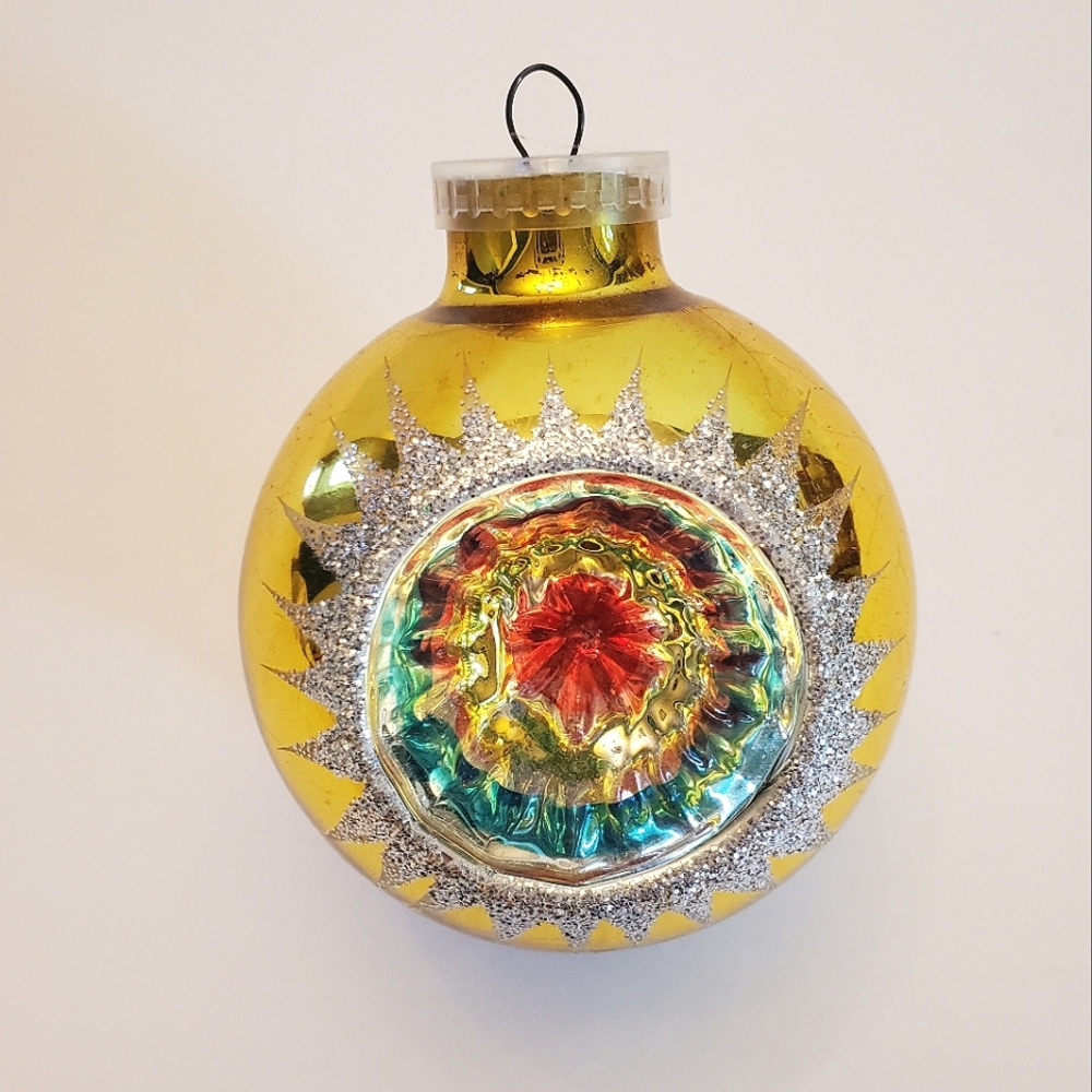 Vintage glass reflector ornament